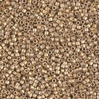 Delica 11/0 - DB334 - Matt metallic dark yellow Gold 24kt - PerlineBeads