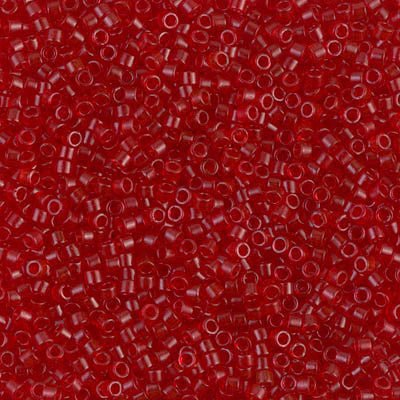 Delica 11/0 - DB774 - Dyed Matt Transparent Red - PerlineBeads