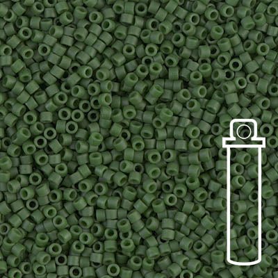 Delica 11/0 - DB797 - Dyed Matte Opaque Olive - PerlineBeads