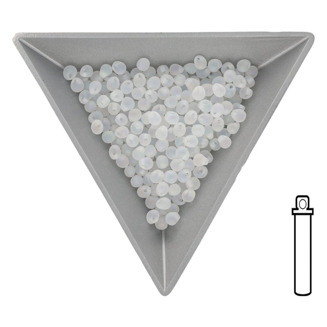 Drop Beads 3,4 mm – Matte Transparent Crystal AB - PerlineBeads