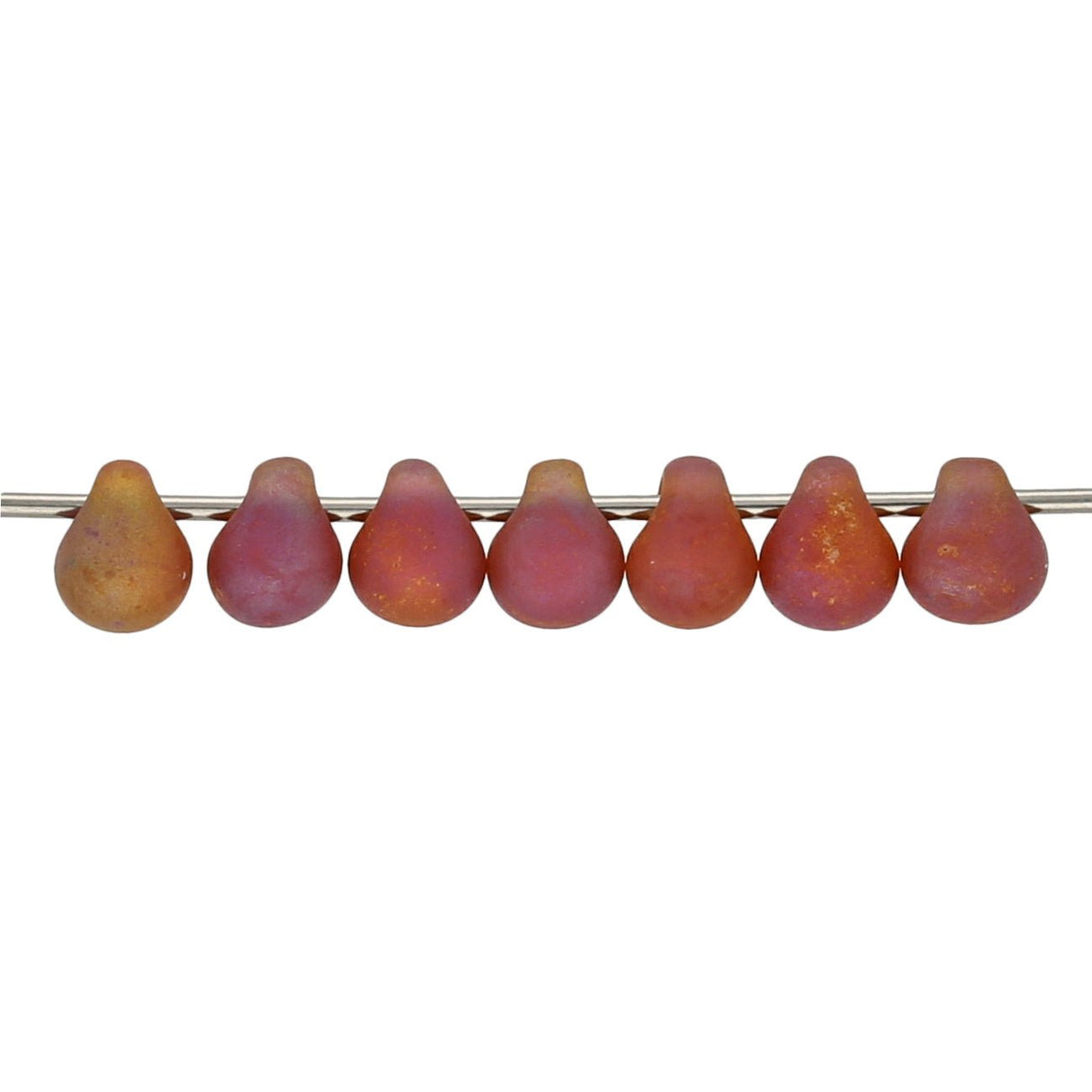 Drop Beads 3,4 mm – Matte Transparent Dark Amber - PerlineBeads