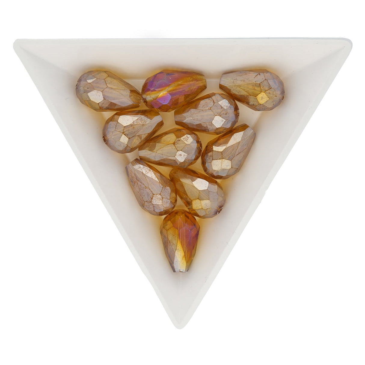 Facettierte Tropfen 15 x 10 mm – Dark Golden AB - PerlineBeads