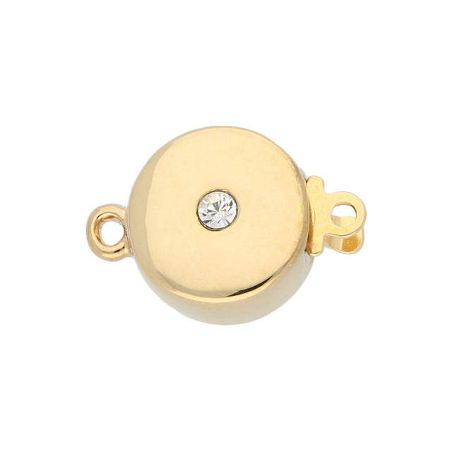 Federverschluss rund 11 mm – vergoldet - PerlineBeads