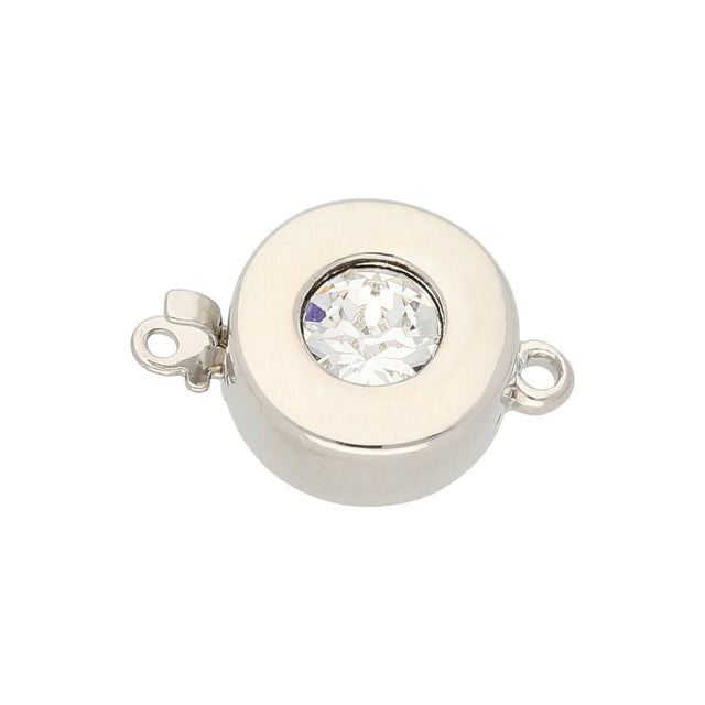 Federverschluss rund 12 mm – Auflage Rhodium - PerlineBeads