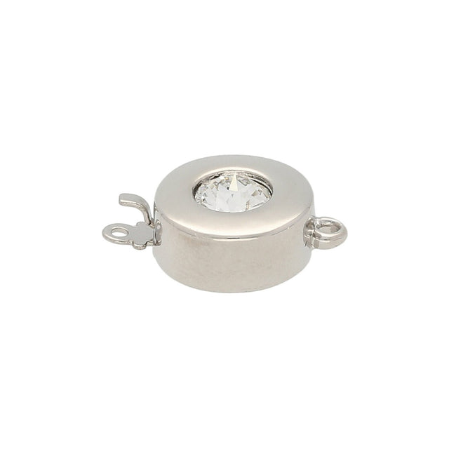 Federverschluss rund 12 mm – Auflage Rhodium - PerlineBeads