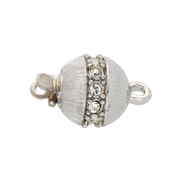 Federverschluss rund – Rhodium - PerlineBeads