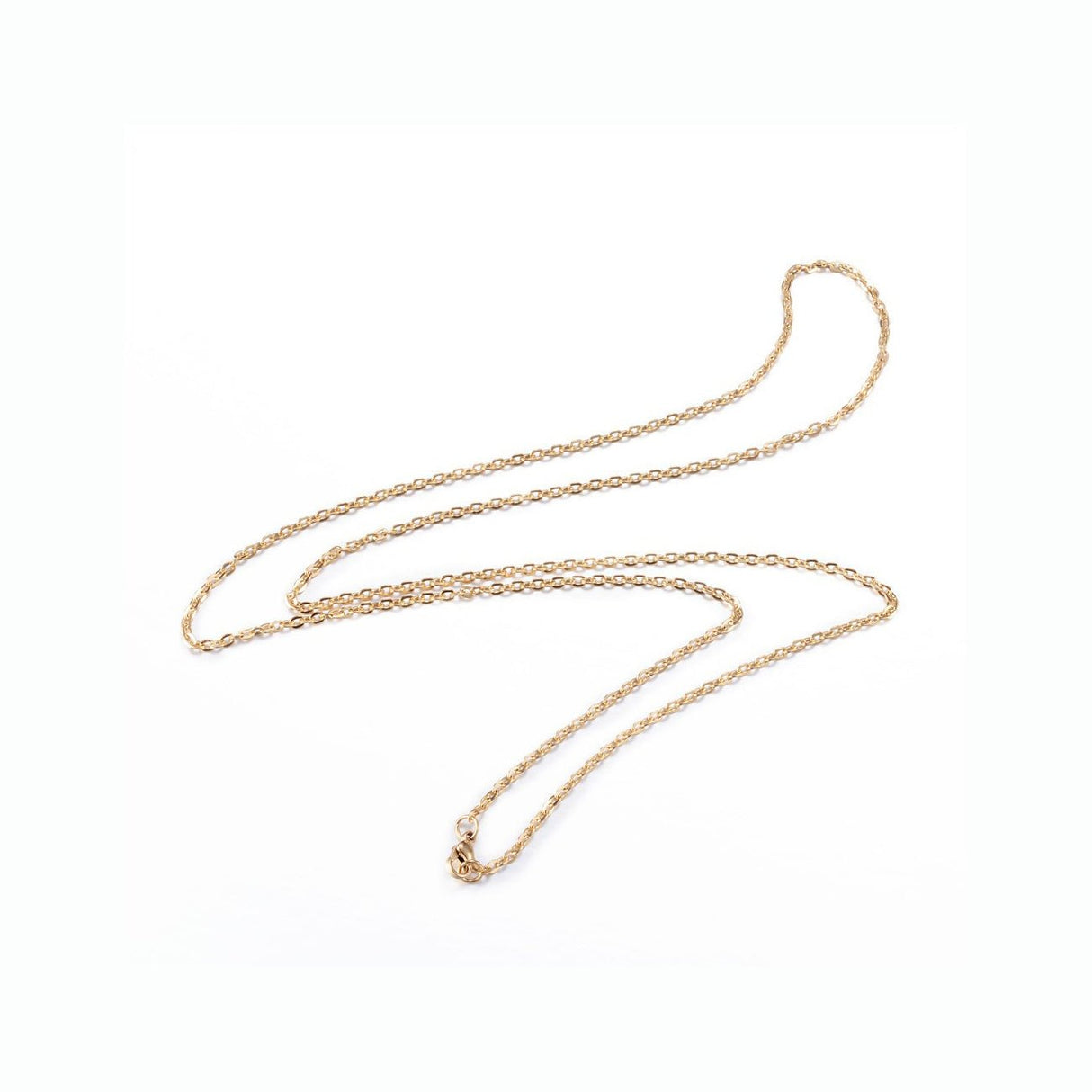 Fertige Halskette 75 cm – Edelstahl – Farbe Gold - PerlineBeads