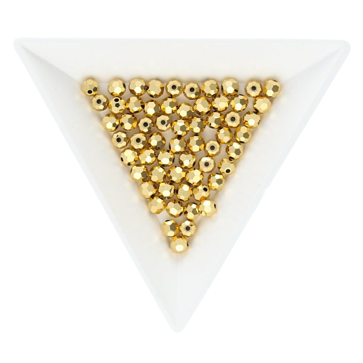 Feuerpolierte Kristall-Glasperle rund, 4 mm - Crystal Aurum Full - PerlineBeads