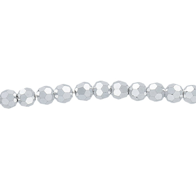 Feuerpolierte Kristall-Glasperle rund, 4 mm - Crystal Labrador - PerlineBeads