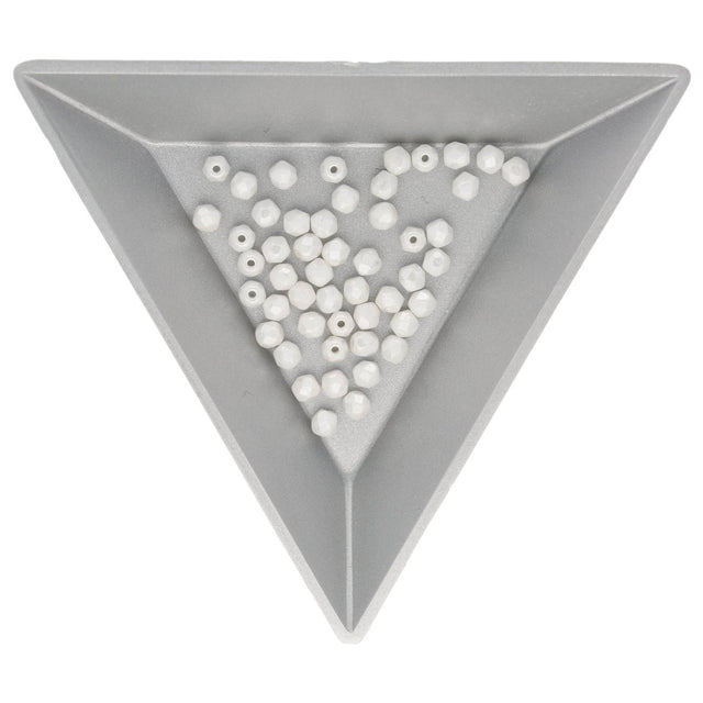 Fire polished 3 mm Glasperlen - Luster White - PerlineBeads