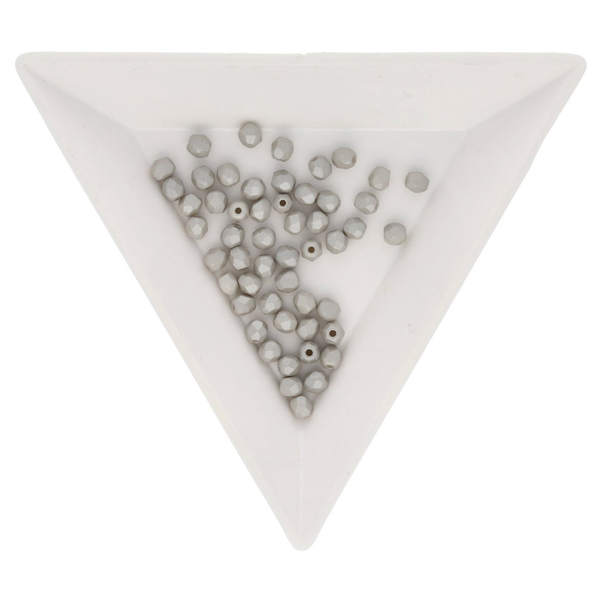 Fire polished 3 mm Glasperlen - Powdery Pastel Gray - PerlineBeads