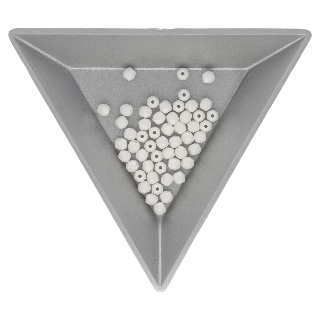 Fire polished 3 mm Glasperlen - Powdery Pastel White - PerlineBeads