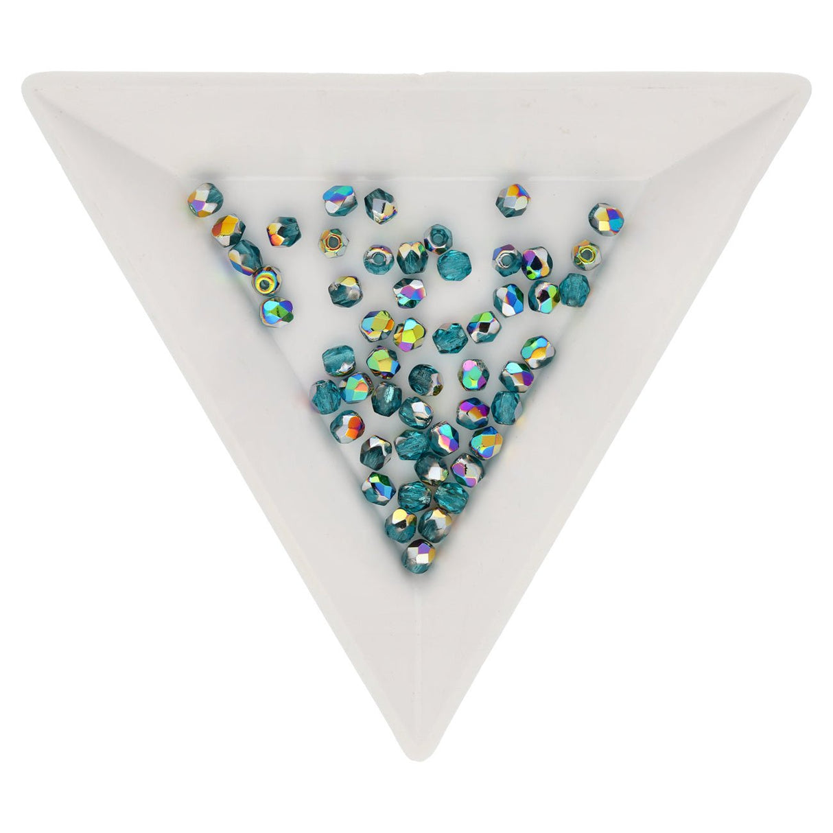 Fire polished 3 mm Glasperlen - Teal - Vitral - PerlineBeads