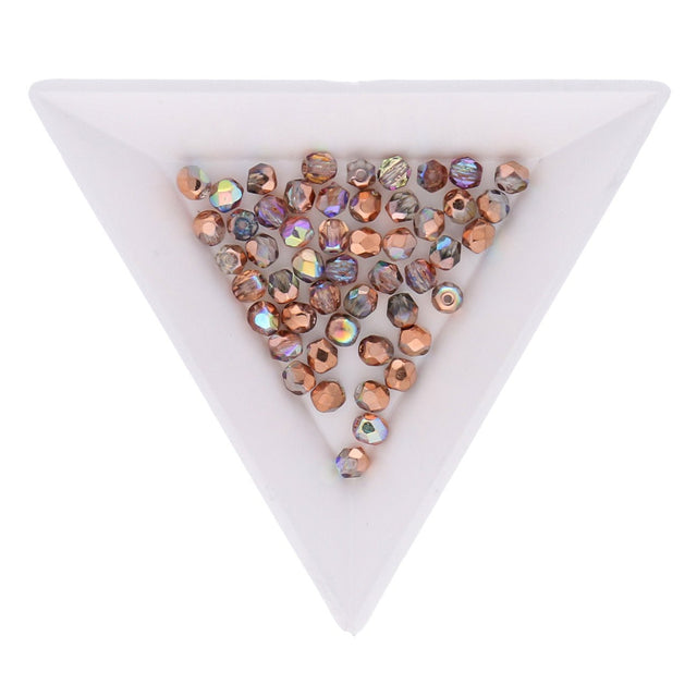 Fire polished 4 mm Glasperlen - Crystal Copper rainbow - PerlineBeads