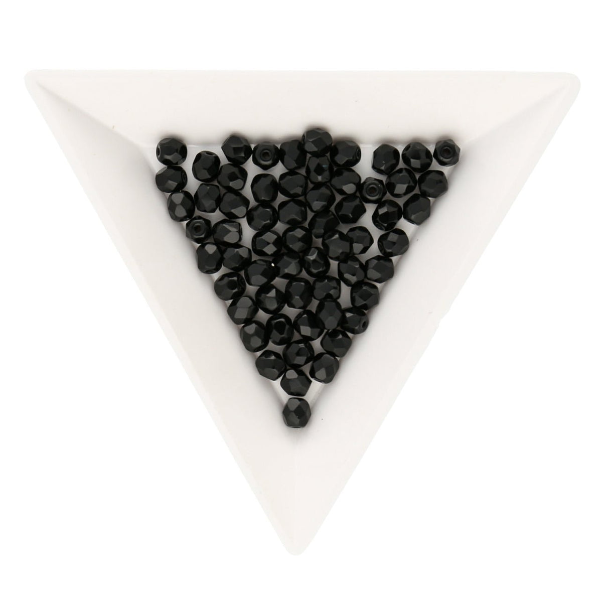 Fire polished 4 mm Glasperlen - Jet - PerlineBeads