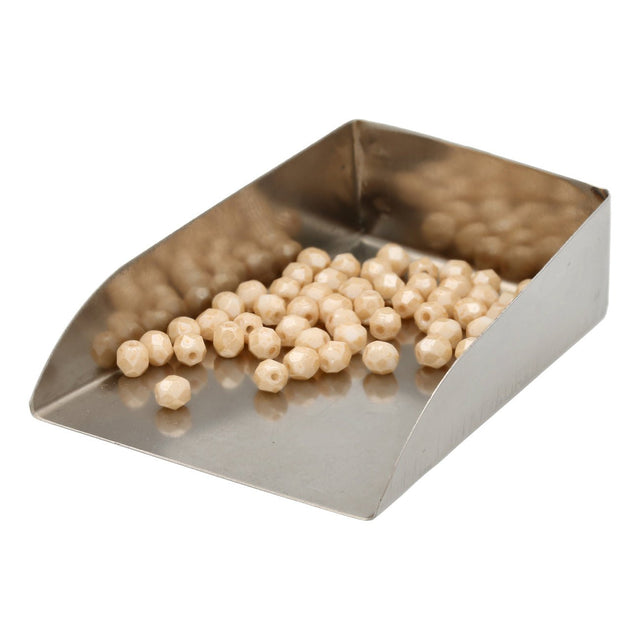 Fire polished 4 mm Glasperlen - Luster Opaque Champagne - PerlineBeads