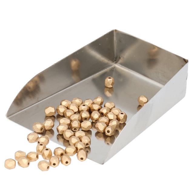 Fire polished 4 mm Glasperlen - Matte Metallic Flax - PerlineBeads