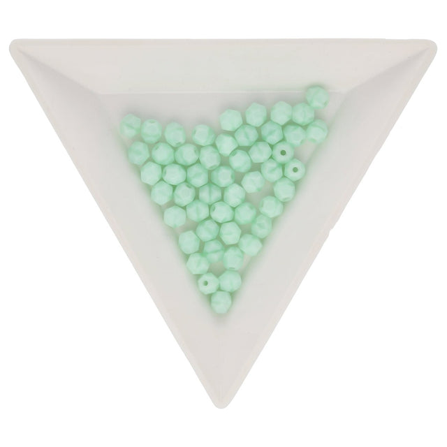 Fire polished 4 mm Glasperlen - Opaque Azure Turquoise - PerlineBeads