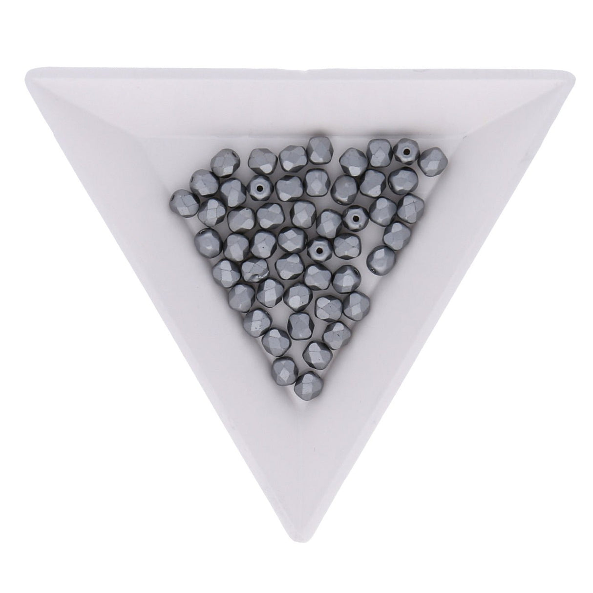 Fire polished 4 mm Glasperlen - Pastel light grey - PerlineBeads