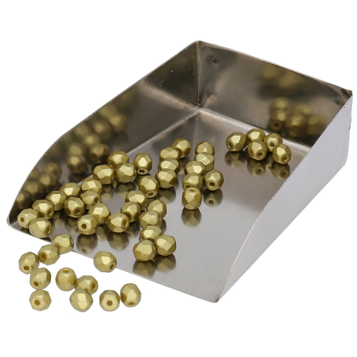 Fire polished 4 mm Glasperlen - Pastel lime - PerlineBeads