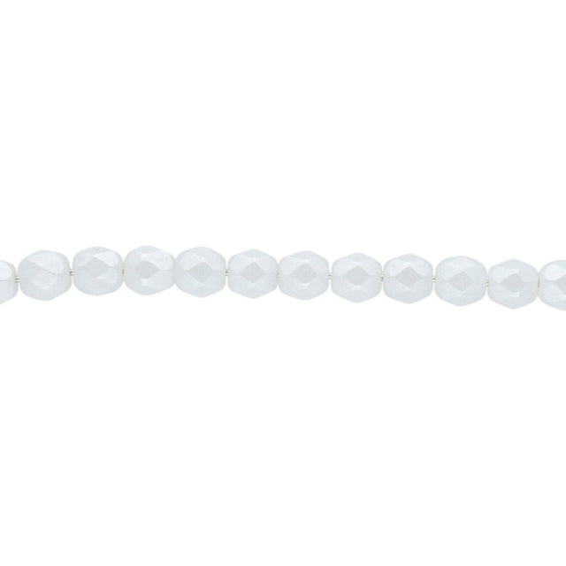 Fire polished 4 mm Glasperlen - Pastel White - PerlineBeads