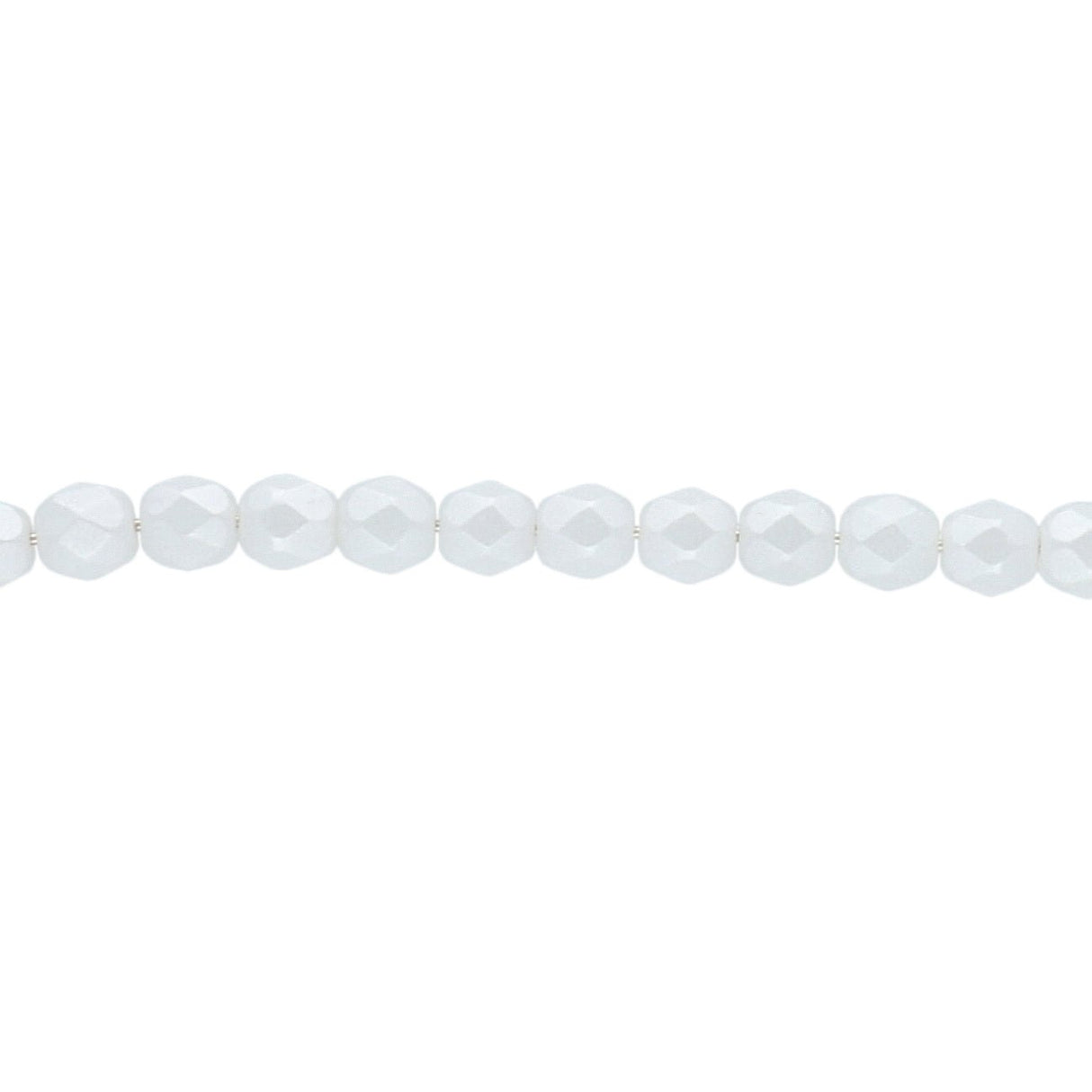 Fire polished 4 mm Glasperlen - Pastel White - PerlineBeads