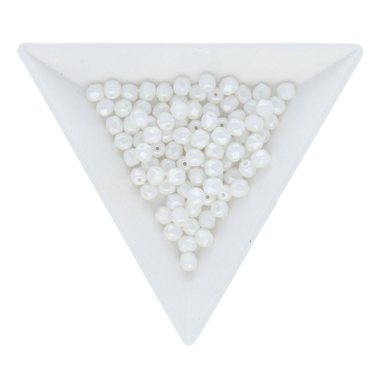 Fire polished 4 mm Glasperlen - Pastel White - PerlineBeads
