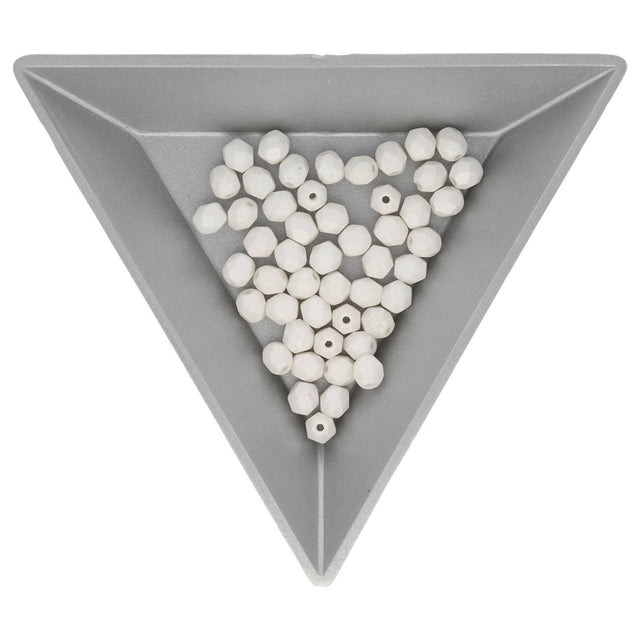 Fire polished 4 mm Glasperlen - Pearl Shine White - PerlineBeads