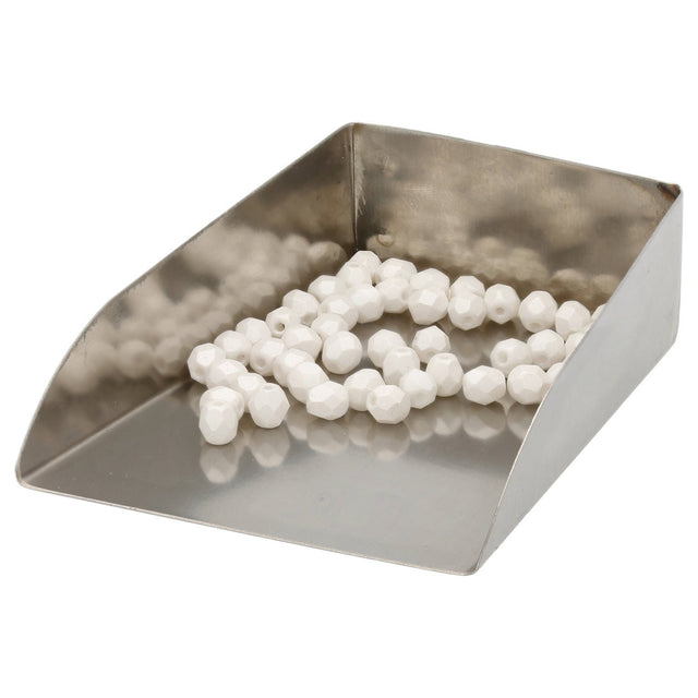 Fire polished 4 mm Glasperlen - Pearl Shine White - PerlineBeads