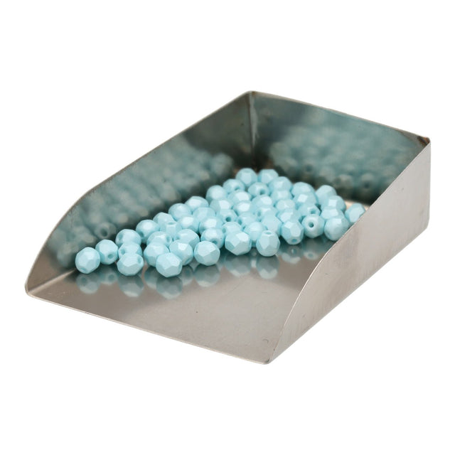 Fire polished 4 mm Glasperlen - Powdery Pastel Turquoise - PerlineBeads