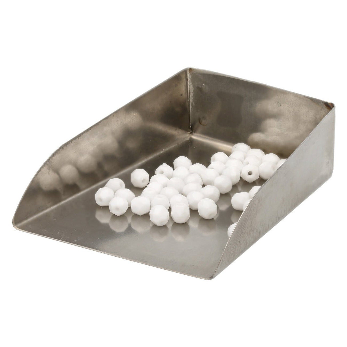 Fire polished 4 mm Glasperlen - White - PerlineBeads