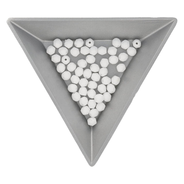 Fire polished 4 mm Glasperlen - White - PerlineBeads