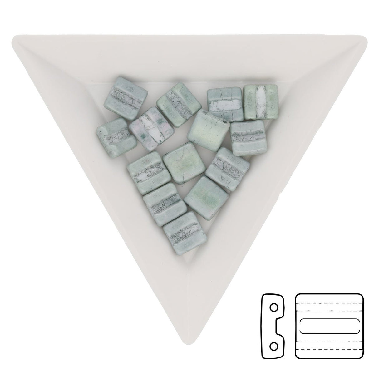 Fixer Beads horizontale Ausführung - Chalk Green Luster - PerlineBeads