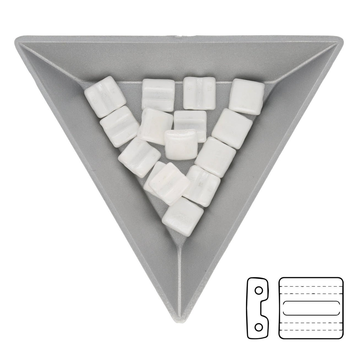 Fixer Beads horizontale Ausführung - Chalk White Luster - PerlineBeads