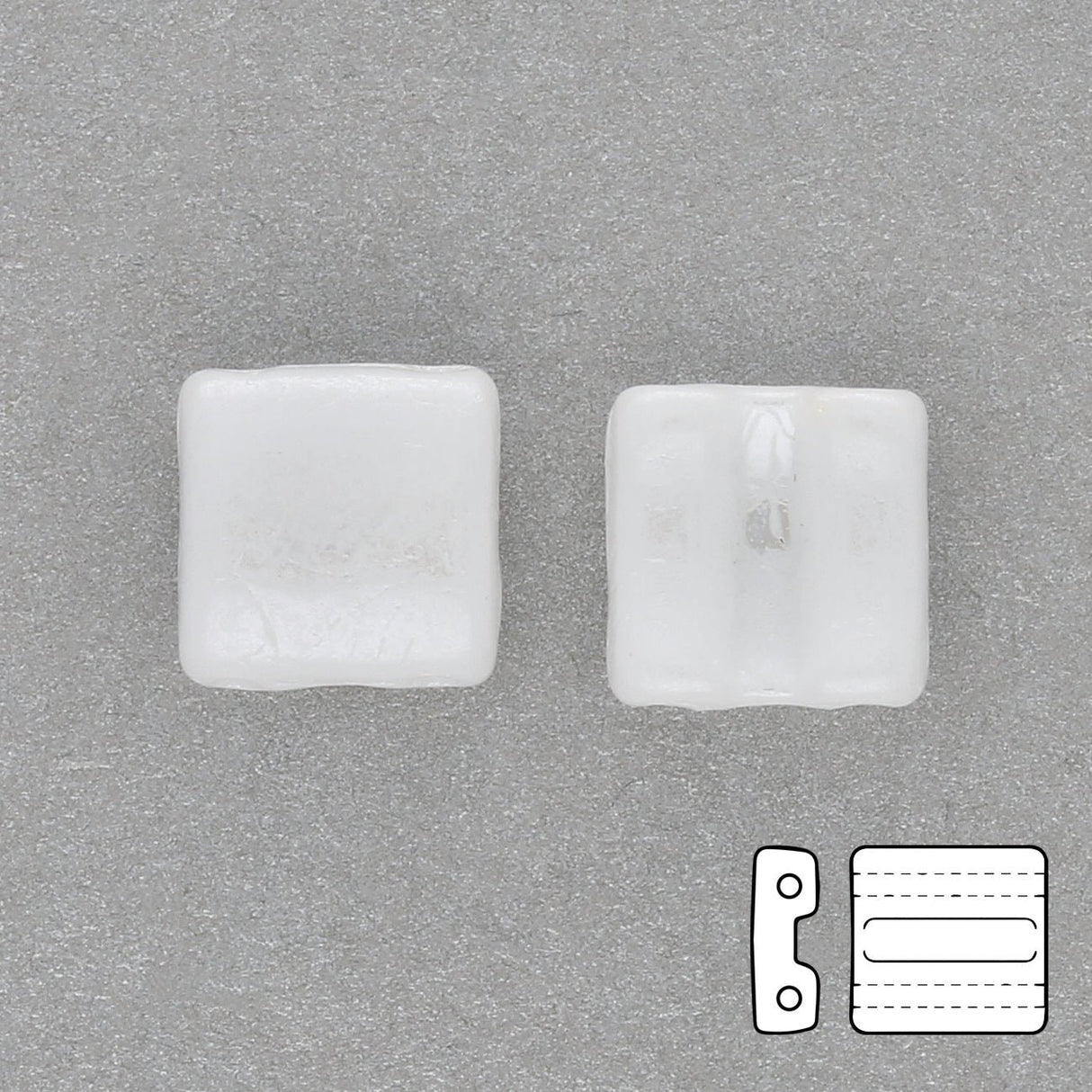 Fixer Beads horizontale Ausführung - Chalk White Luster - PerlineBeads