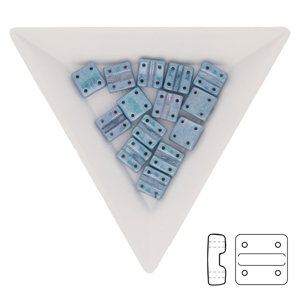 Fixer Beads vertikale Ausführung - Chalk Blue Luster - PerlineBeads