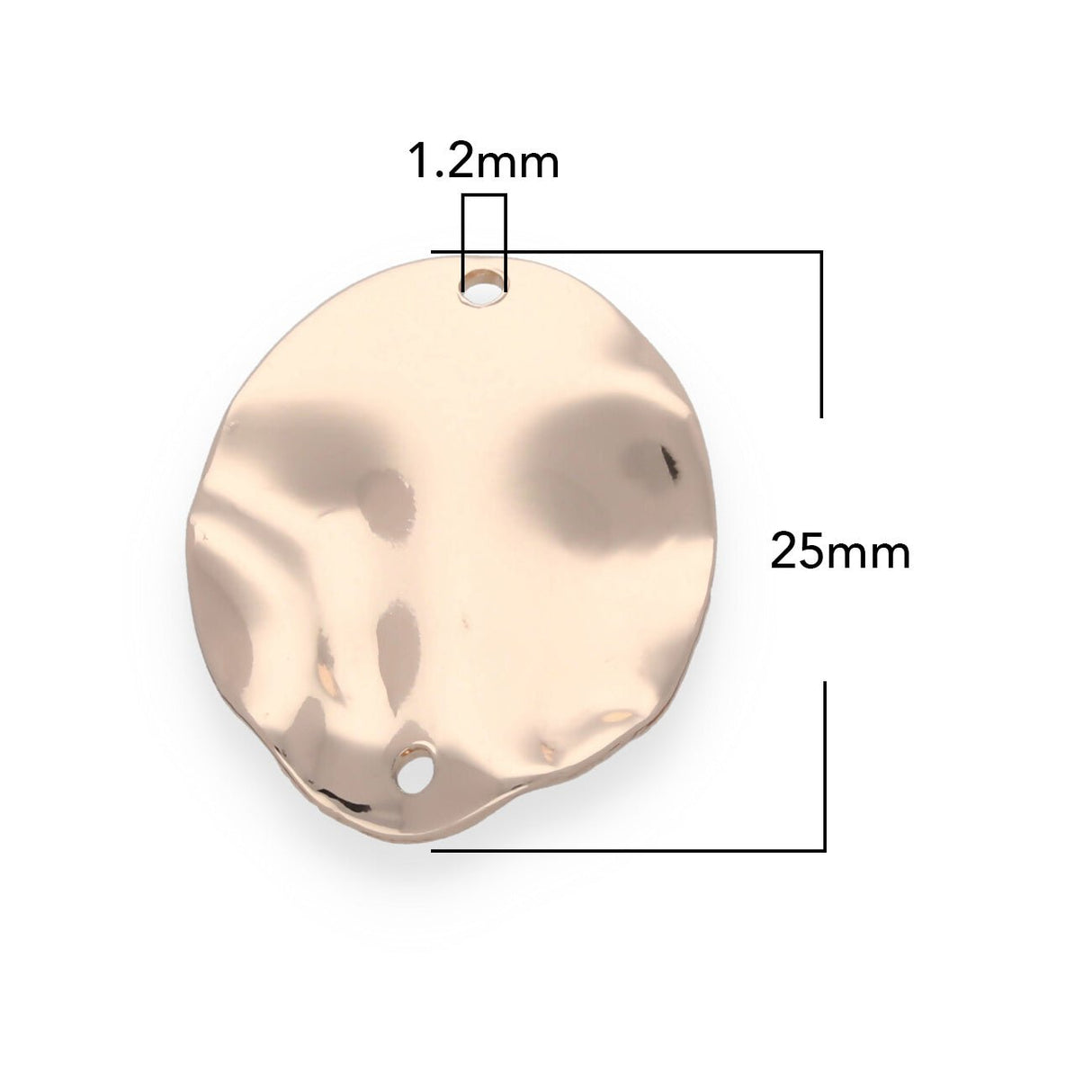 Gehämmertes ovales Verbindungselement - 25 x 20 mm - Farbe Rose Gold - PerlineBeads