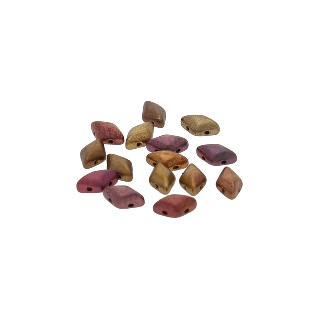 GemDuo - Dark Gold Rainbow - PerlineBeads