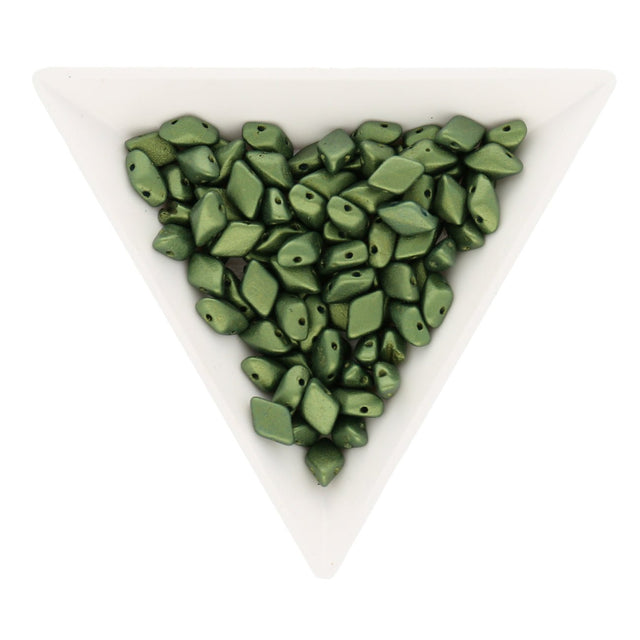 GemDuo - Gold Shine Dark Olive - PerlineBeads