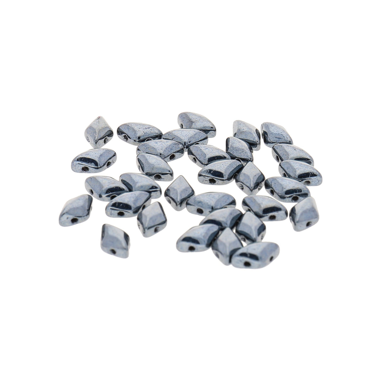 GemDuo - Jet Hematite - PerlineBeads