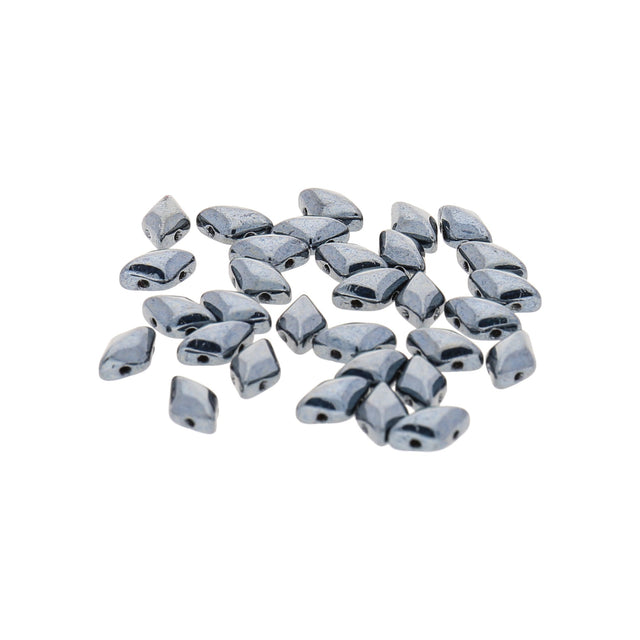 GemDuo - Jet Hematite - PerlineBeads