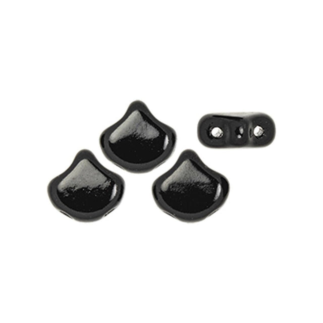 Ginko Leaf Bead - Jet - PerlineBeads