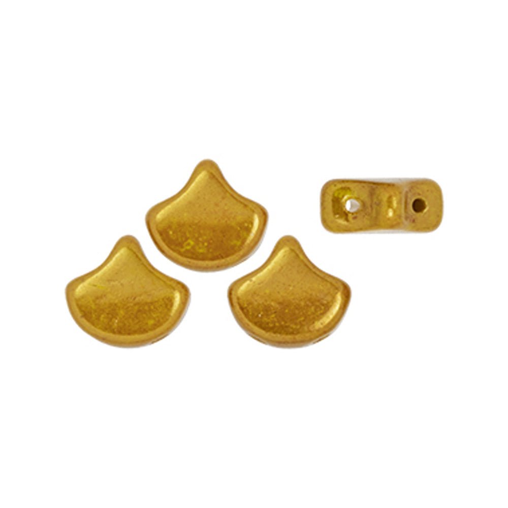 Ginko Leaf Bead - Luster - Metallic Limon - PerlineBeads