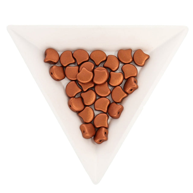 Ginko Leaf Bead - Matte - Metallic Dark Copper - PerlineBeads