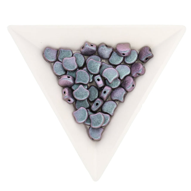 Ginko Leaf Bead - Polychrome - Orchid Aqua - PerlineBeads