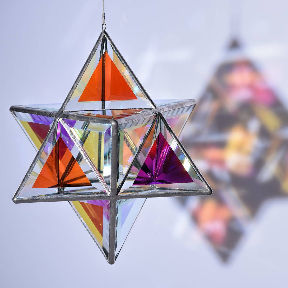 Glas-Skulptur Ariel, Medium, mit zweifarbigem klarem Glas - PerlineBeads