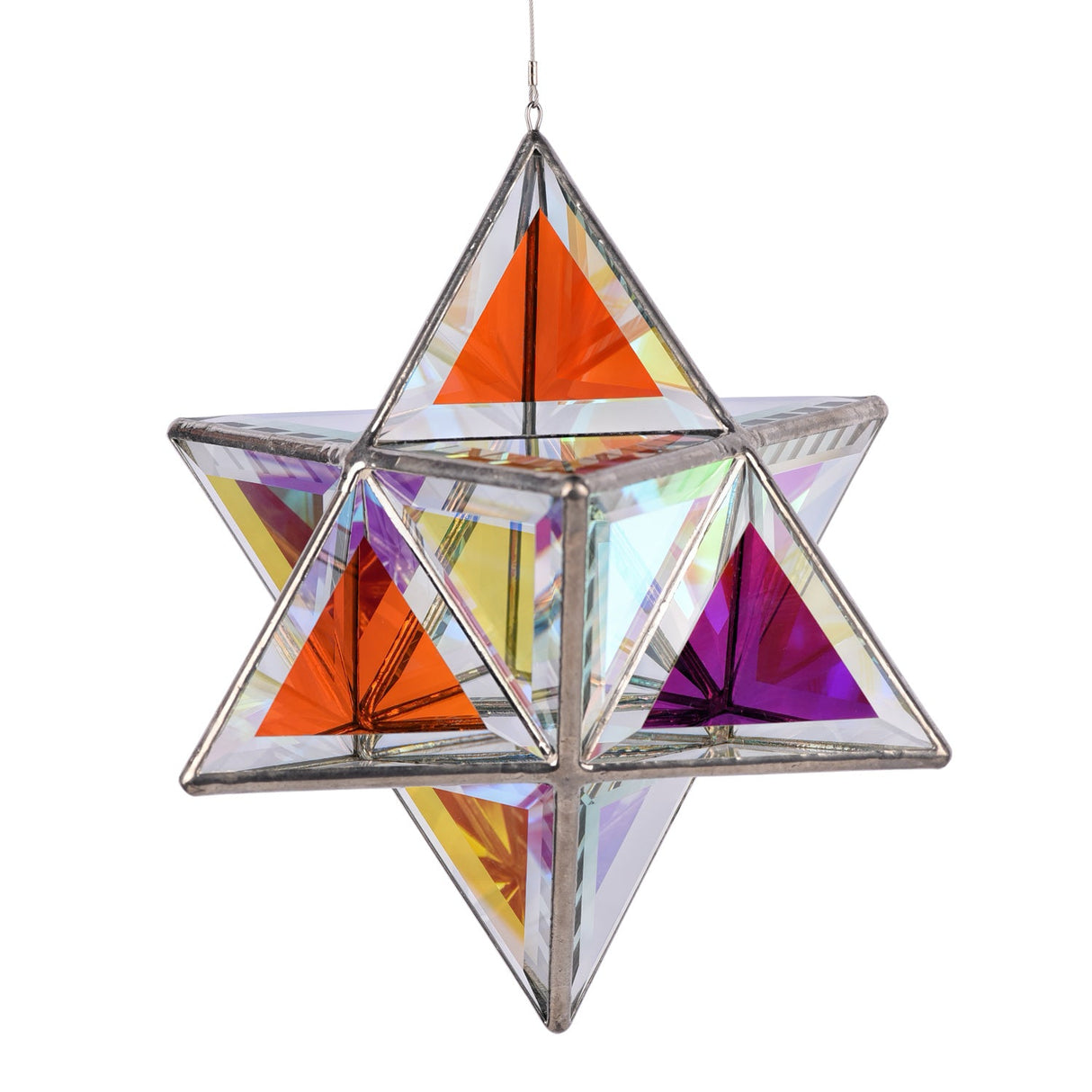 Glas-Skulptur Ariel, Medium, mit zweifarbigem klarem Glas - PerlineBeads