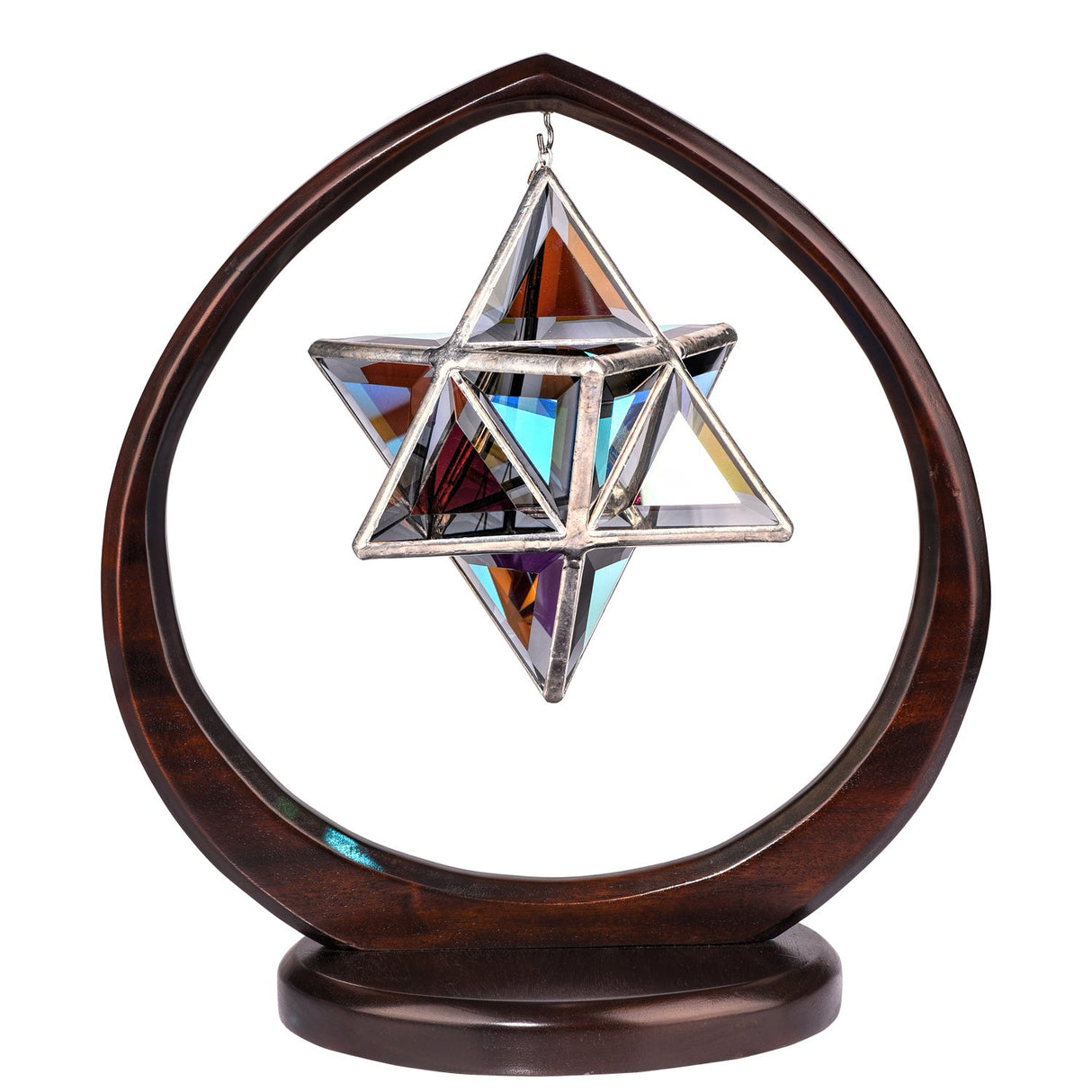 Glas-Skulptur Ariel, Small, mit zweifarbigem grauem Glas - PerlineBeads