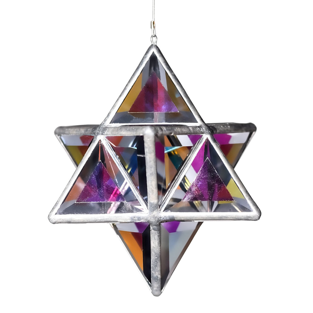 Glas-Skulptur Ariel, Small, mit zweifarbigem grauem Glas - PerlineBeads