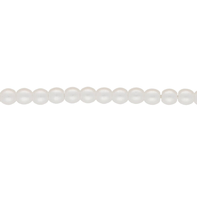 Glasperlen rund - 3 mm - Pearl Coat Snow - PerlineBeads